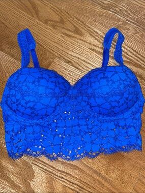 VS PINK Blue Lace Bralette XS